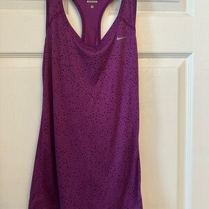 Vintage Nike Purple Dri-FIT Tank with Black Triangle Pattern Size M